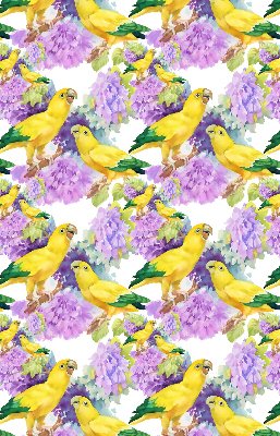 Roller blind for large window Yellow parrots