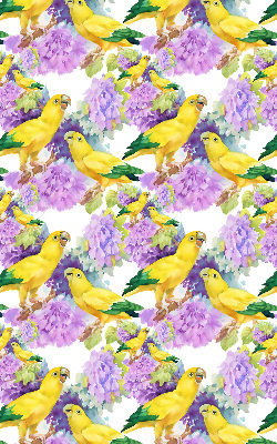Roller blind for large window Yellow parrots
