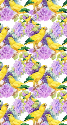 Roller blind for large window Yellow parrots