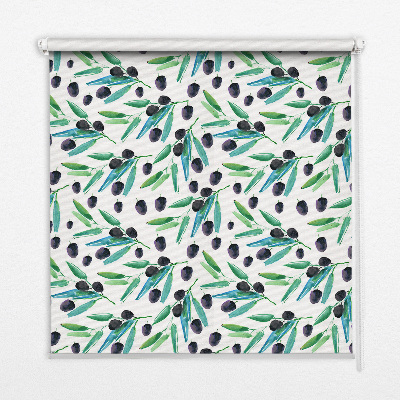 Fabric roller blind Leaves and plums