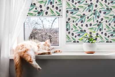 Fabric roller blind Leaves and plums