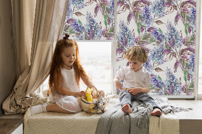 Modern roller blind Summer flowers