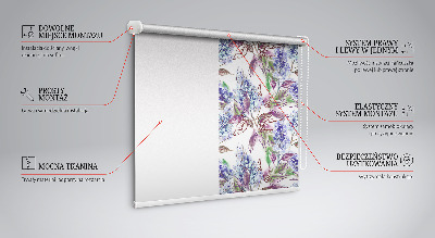Modern roller blind Summer flowers