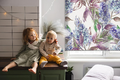 Modern roller blind Summer flowers