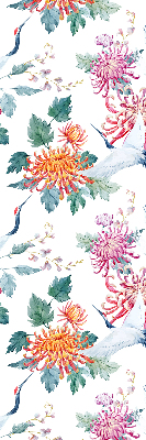 Roller blind for large window Heron and flower