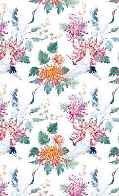 Roller blind for large window Heron and flower