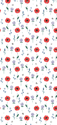 Fabric roller blind Poppy flowers