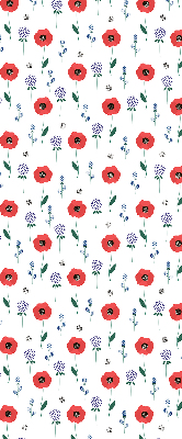 Fabric roller blind Poppy flowers