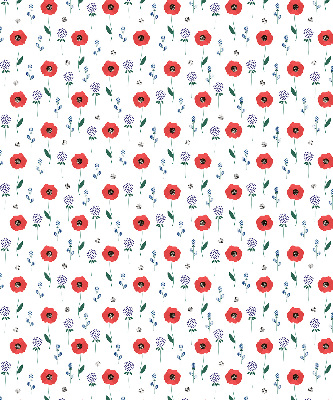 Fabric roller blind Poppy flowers
