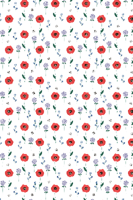 Fabric roller blind Poppy flowers