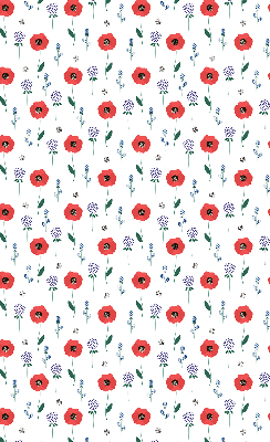 Fabric roller blind Poppy flowers