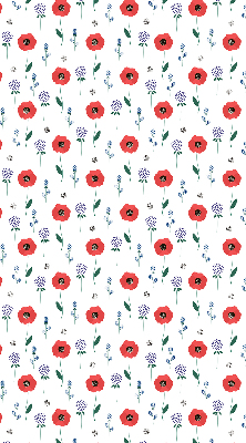 Fabric roller blind Poppy flowers