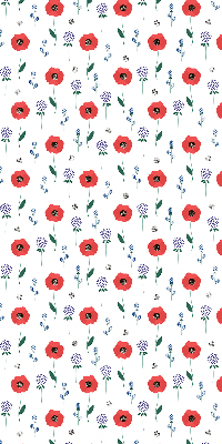 Fabric roller blind Poppy flowers