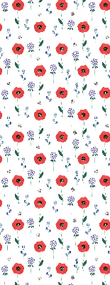 Fabric roller blind Poppy flowers