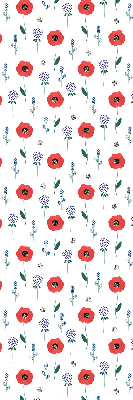 Fabric roller blind Poppy flowers