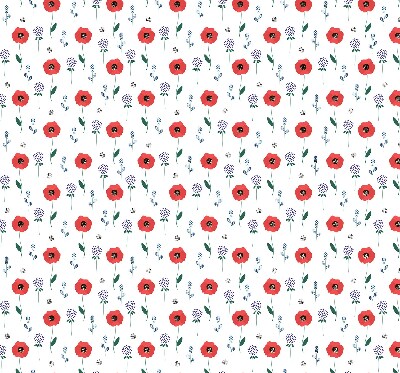 Fabric roller blind Poppy flowers