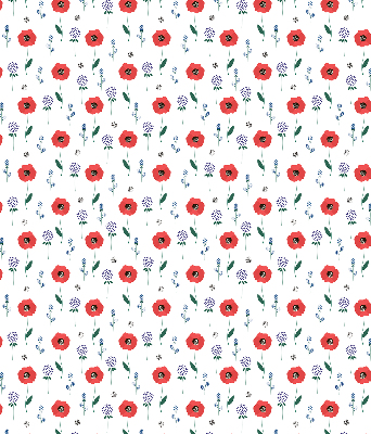 Fabric roller blind Poppy flowers