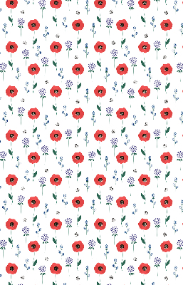 Fabric roller blind Poppy flowers