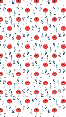 Fabric roller blind Poppy flowers