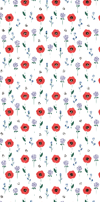 Fabric roller blind Poppy flowers