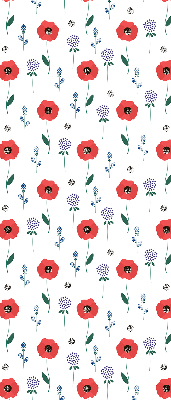 Fabric roller blind Poppy flowers