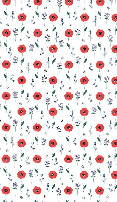 Fabric roller blind Poppy flowers