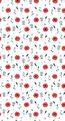 Fabric roller blind Poppy flowers