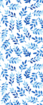 Modern roller blind Blue leaves