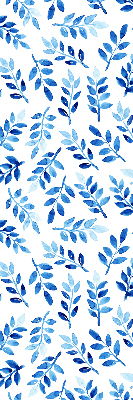Modern roller blind Blue leaves