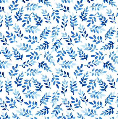 Modern roller blind Blue leaves