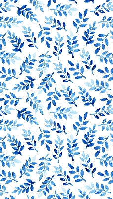 Modern roller blind Blue leaves