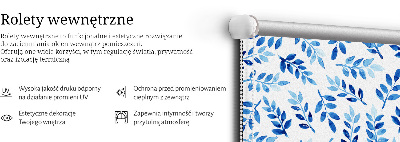 Modern roller blind Blue leaves