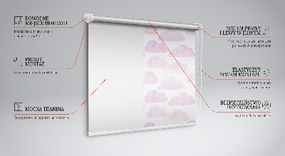 Roller blind for large window Pink clouds