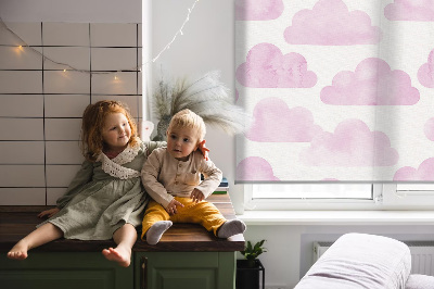 Roller blind for large window Pink clouds