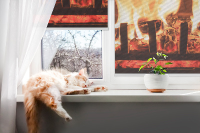 Fabric roller blind Fireplace