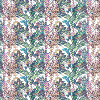 Modern roller blind Butterflies on flowers
