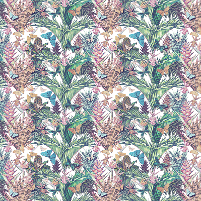 Modern roller blind Butterflies on flowers