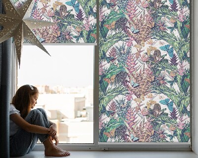 Modern roller blind Butterflies on flowers