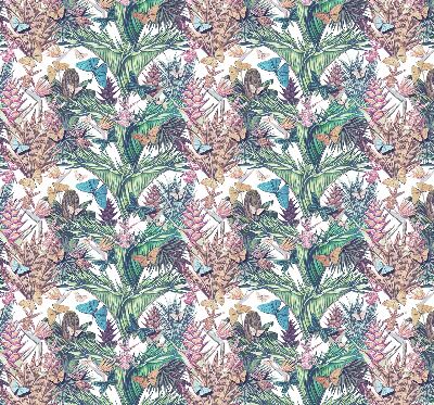 Modern roller blind Butterflies on flowers