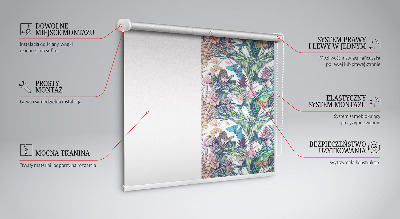 Modern roller blind Butterflies on flowers