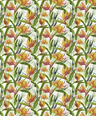 Fabric roller blind Exotic plants