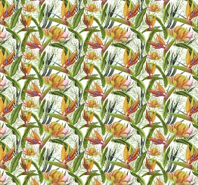 Fabric roller blind Exotic plants