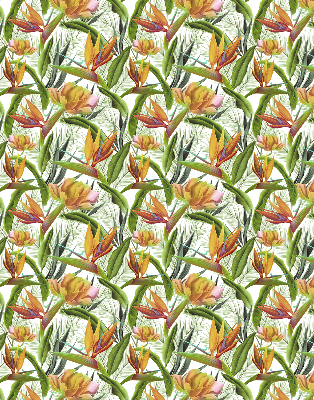 Fabric roller blind Exotic plants