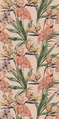 Modern roller blind Flamingos and flowers
