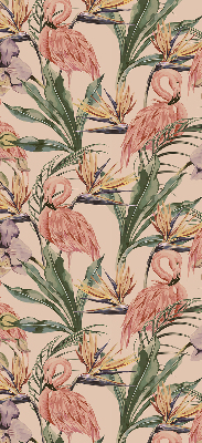 Modern roller blind Flamingos and flowers