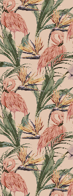 Modern roller blind Flamingos and flowers