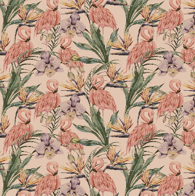 Modern roller blind Flamingos and flowers