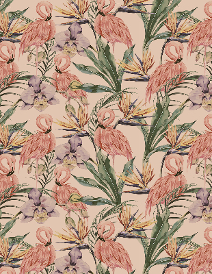 Modern roller blind Flamingos and flowers