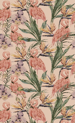 Modern roller blind Flamingos and flowers