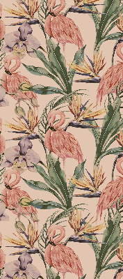 Modern roller blind Flamingos and flowers